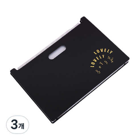 러블리 아코디언파일 13칸 가로 A4, 블랙, 3개