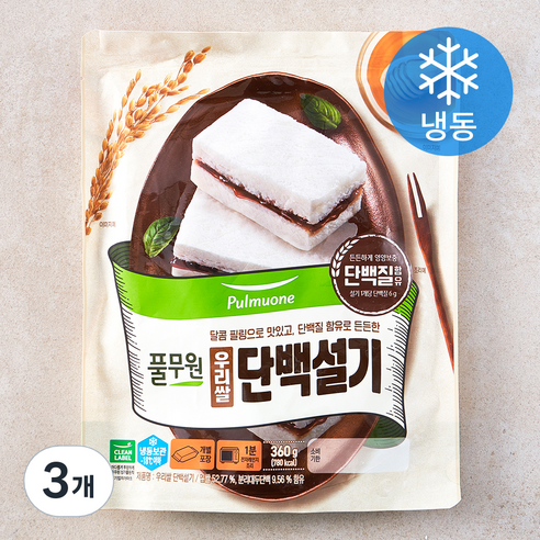 풀무원 우리쌀 단백설기 (냉동), 60g, 6개입, 3개