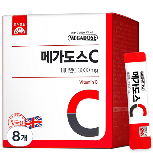고려은단 메가도스C 비타민C 3000mg, 180g, 8개