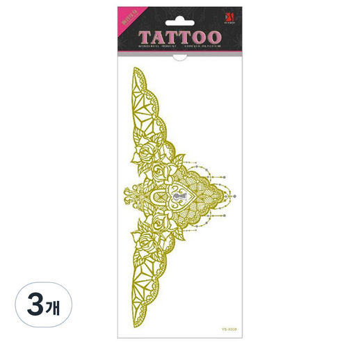 리빙조이 JOYBEAUTY 헤나 타투 스티커, L-500 B, 3개