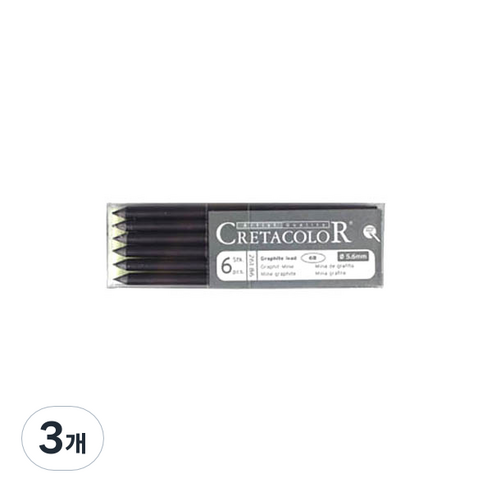 크레타칼라 샤프콘테심 6p 26182, 3개, 흑연 2B