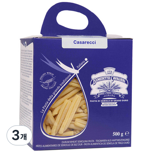 베네데토 까발리에리 파스타 카사레치, 500g, 3개