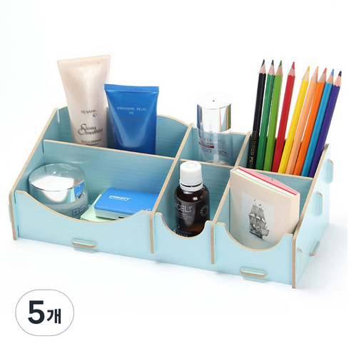 필립로지스틱 DIY 라운드 뷰티박스, 블루, 5개