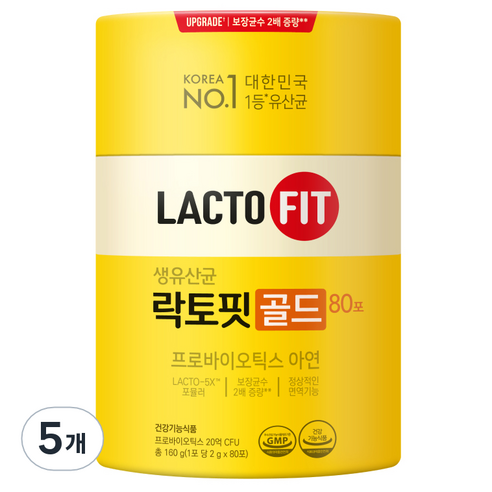 종근당건강 락토핏 골드, 160g, 5개