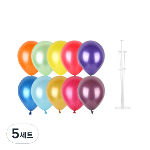 파티쇼 풍선꽂이장식세트 70cm, 펄풍선혼합파티(랜덤 발송), 5세트