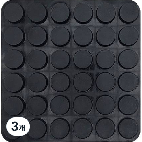 명가철물 3M 미끄럼방지 소음방지 실리콘 범폰 36p, 검정, 3개