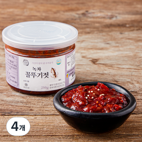 자연다감 녹차 꼴뚜기젓, 250g, 4개