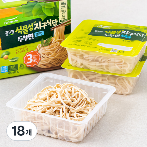 풀무원 식물성 지구 식단 두부면 얇은면 3개입, 300g, 6개