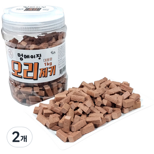 멍메이징 강아지 소프트 간식, 오리, 1kg, 2개