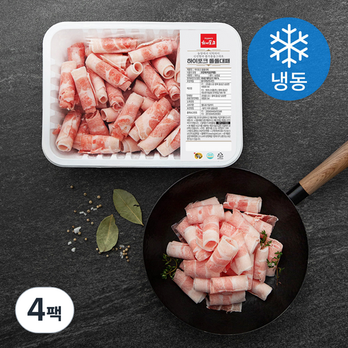 하이포크 한돈 대패 삼겹살 (냉동), 500g, 4팩