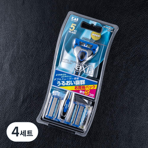 카이 남성용 일회용 면도기 세트 AX-5SE1 axia 콤보팩, 면도기 + 교체날 5p, 4세트