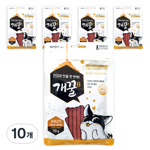 에이치디씨 개꿀 프로폴리스져키 강아지간식 70g, 오리고기, 10개