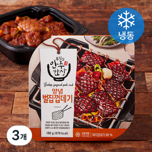 푸짐한 안주한상 양념 벌집껍데기 (냉동), 180g, 3개