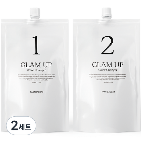 글램업 블랙빼기 탈색제 1제 200ml + 2제 200ml 세트, 2개