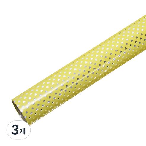 영프라자 스몰하트 비닐증착포장지 53cm x 20m, 옐로우, 3개
