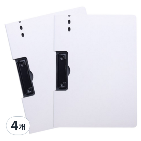 스타리움 가로형 A4 서류철 화이철 클립보드, 화이트, 4개