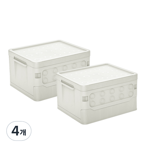 씨밀렉스 접이식 캠핑 테이블 폴딩박스 1호 16L, 라이트그레이, 4개