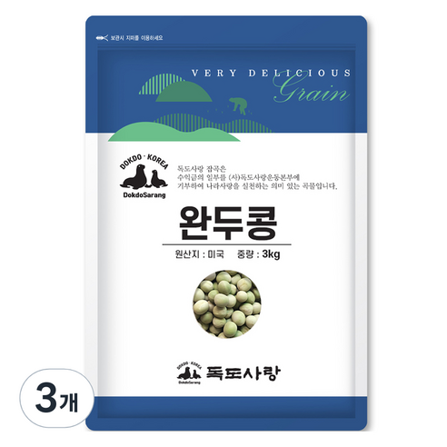 독도사랑 완두콩, 3kg, 3개