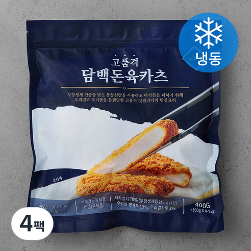 잇퀄리티 고품격 통등심 담백 돈육 카츠 (냉동), 400g, 4팩