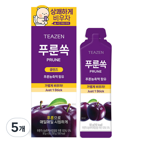 티젠 푸룬쏙 5포, 5개, 250g