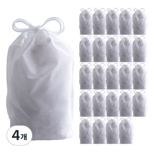 부직포 복주머니 더스트백 12 x 15 cm 25p, 화이트, 4개
