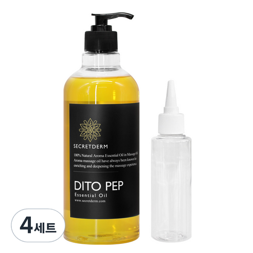 페이스 바디 디토 펩 에센셜 오일 라임 유칼립투스향 500ml + 펌프 랜덤발송 세트, 4세트