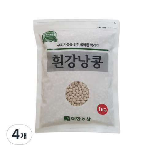 대한농산 흰강낭콩, 1kg, 4개