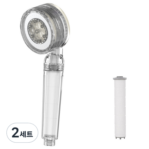 오엘라 7색 LED 필터 샤워기 + 필터 2p 세트, 화이트, 2세트