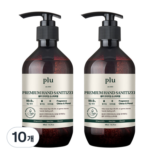 플루 프리미엄 손소독제겔, 480ml, 10개