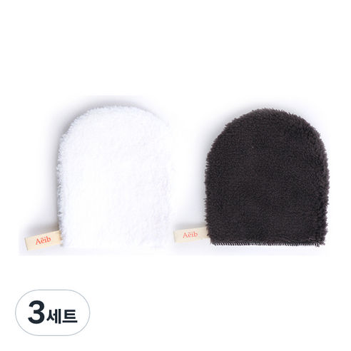 에이브 클렌징 글러브 2종 세트, 3세트, 화이트, 블랙