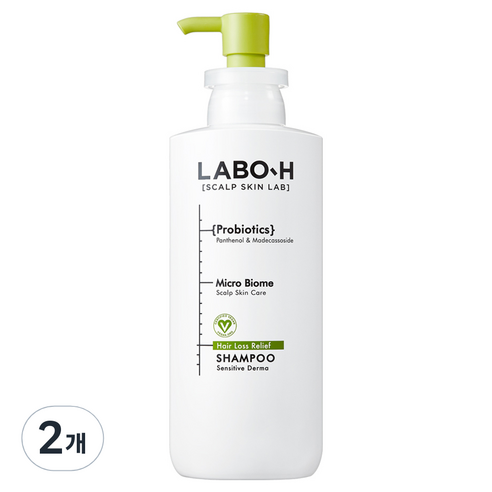 라보에이치 프로바이오틱스 탈모 증상 완화 민감더마 샴푸, 400ml, 2개