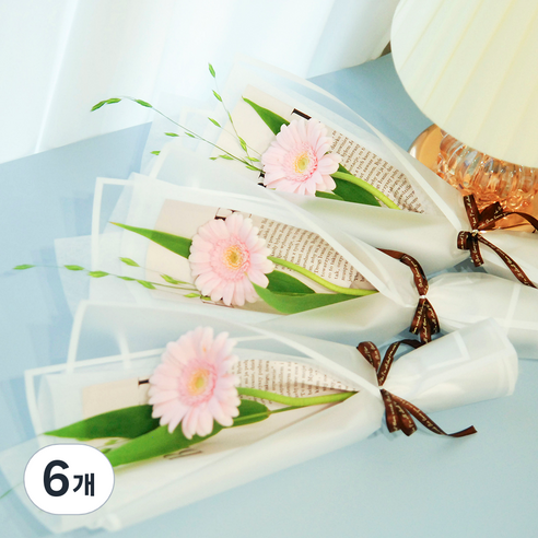 블뤼엔 생화 거베라한송이 꽃다발 3p, 러블리핑크, 6개