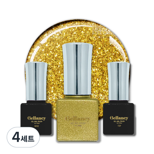 벨랑시 젤네일 3종세트, 4세트, 벨랑시 베이스 5ml+SN 31 글리터 골드 5ml+벨랑시 탑 5ml