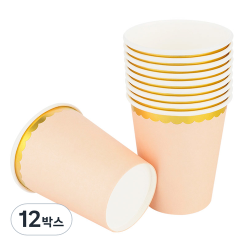 골드라인 파티컵 베이지 240ml, 12개