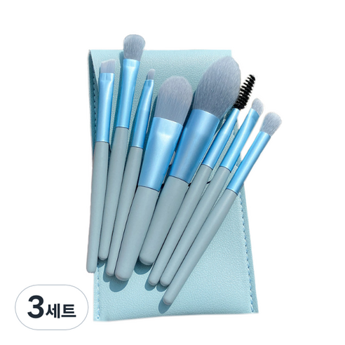 디에스 파스텔 파우치 브러쉬 8종 세트, 3세트, 블루