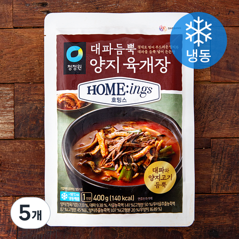 청정원 호밍스 대파듬뿍양지 육개장 (냉동), 400g, 5개