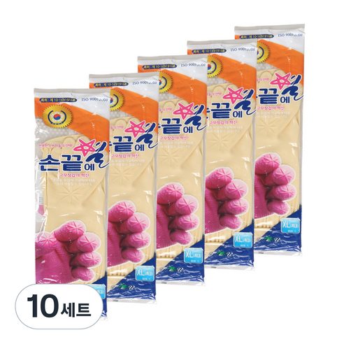 손끝에별 고무장갑 양쪽 세트 특대, 백색, 특대(XL) 이상, 10세트
