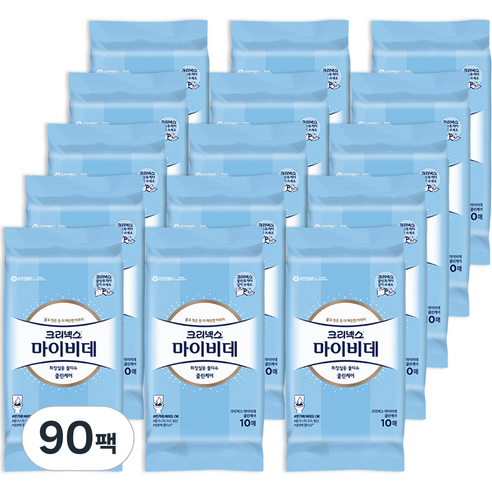 마이비데 클린케어 화장실용 물티슈 휴대형, 10매, 90개