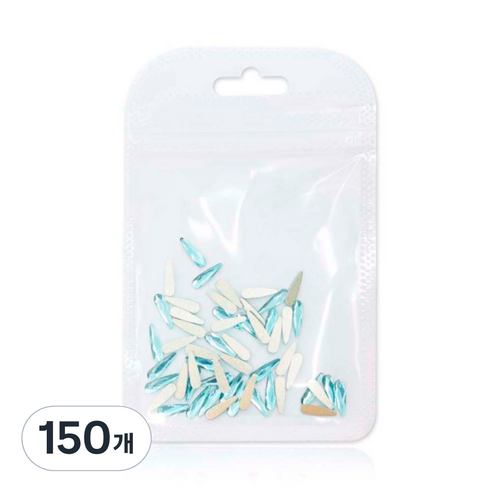 메이브라운 네일스톤 대용량 롱드롭 네일파츠 3 x 10 mm, 에메랄드블루, 150개