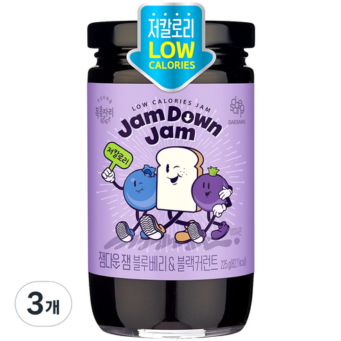 복음자리 잼다운 잼 블루베리 & 블랙커런트, 3개, 225g