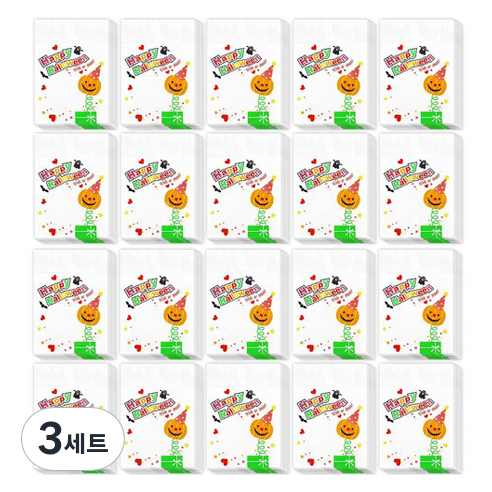 스투피드 할로윈 선물포장 OPP 접착봉투 200p 세트 10 x 14 cm, 호박 화이트, 3세트