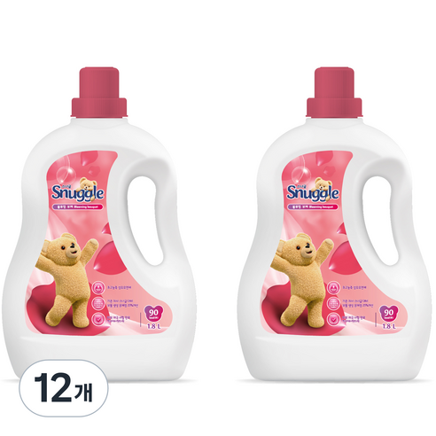 스너글 초고농축 섬유유연제 블루밍 부케 본품, 1.8L, 12개