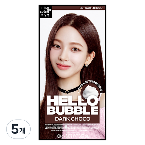 미쟝센 헬로 버블 염색제, 다크초코, 5개