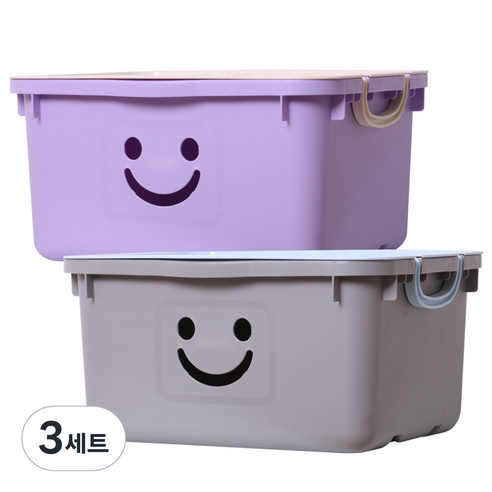 보노하우스 모던 초대형 해피박스, 바이올렛, 그레이, 3세트