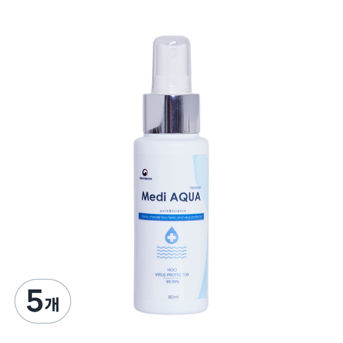 메디아쿠아 살균 소독제, 80ml, 5개