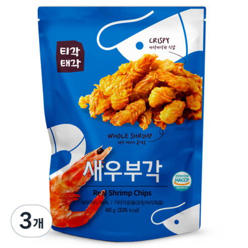 티각태각 새우부각, 60g, 3개