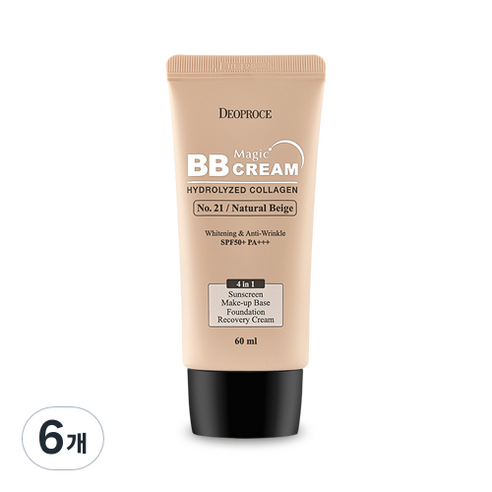 디오프러스 매직 비비크림 SPF50+ PA+++ 60ml, 21호 내추럴베이지, 6개