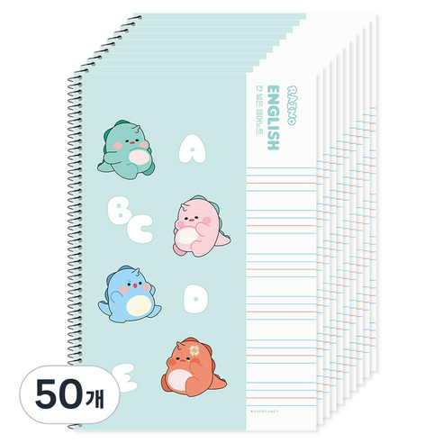 포포팬시 라이노 초등 영어노트, 민트, 50개