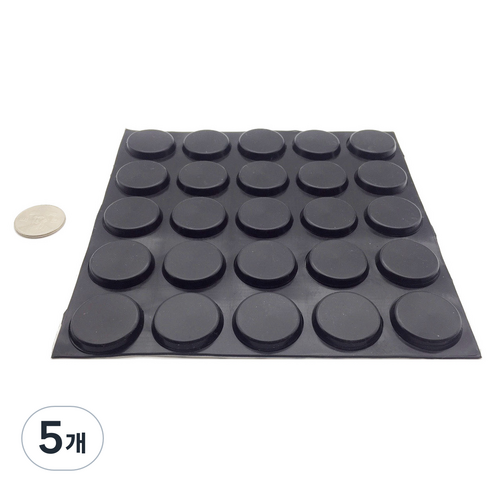 3M 범폰 미끄럼방지 스티커 검정 A0026 25p, 5개, 블랙
