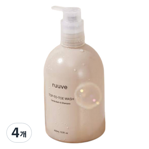 러베 히알루론 탑투토 워시, 4개, 400ml